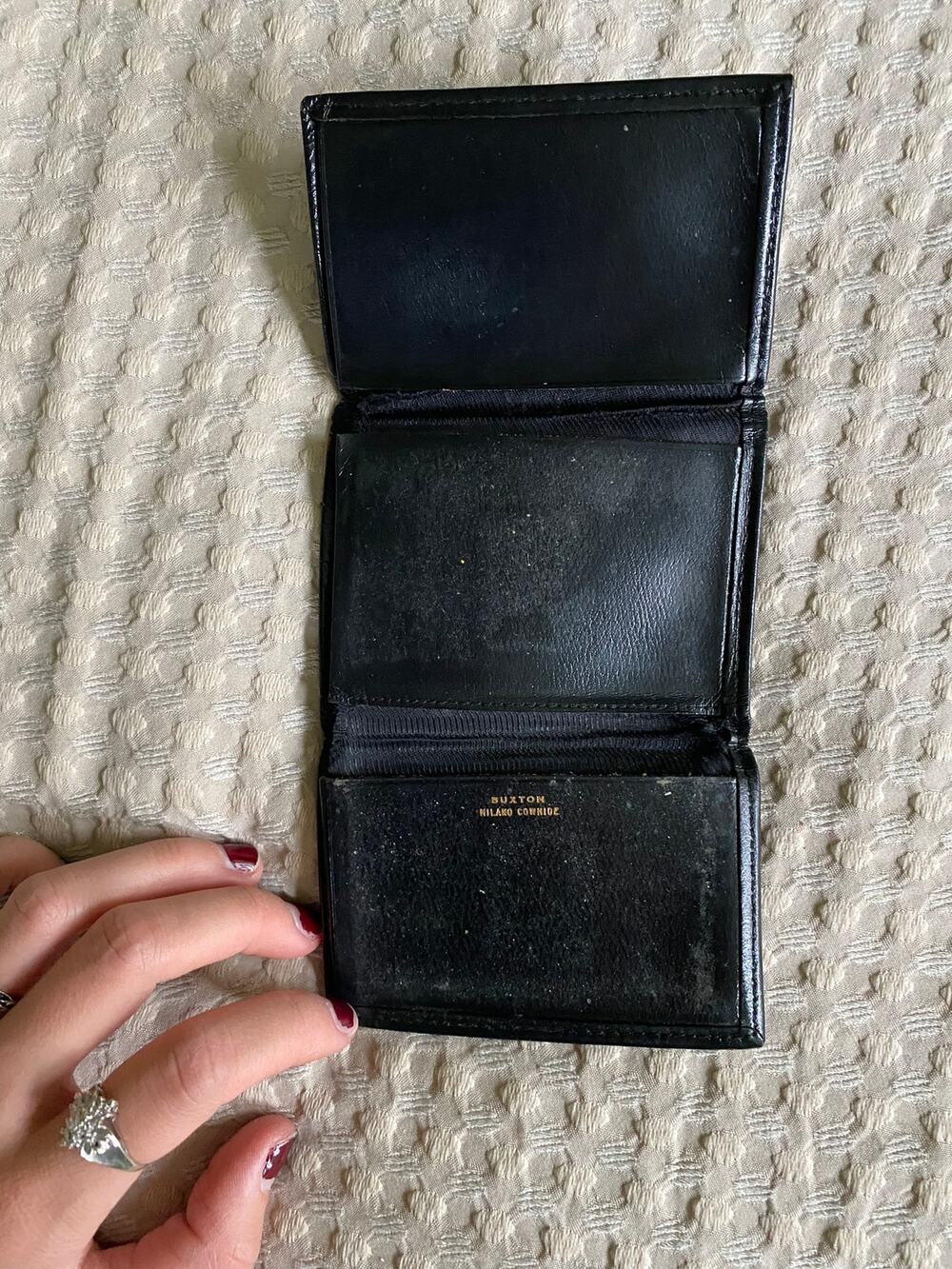 Buxon Milano Cowhide Black Leather Wallet